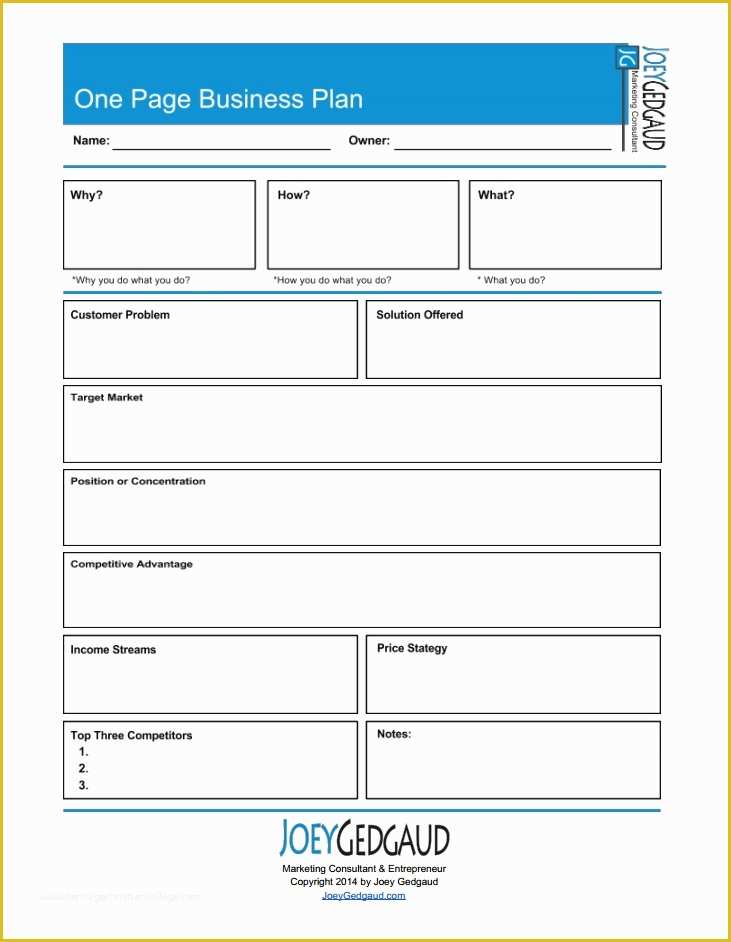 Fill In The Blank Business Plan Template Free Of Blank Business Plan