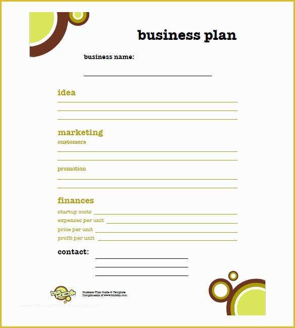 Fill In the Blank Business Plan Template Free Of Simple Business Plan Template – 20 Free Sample Example