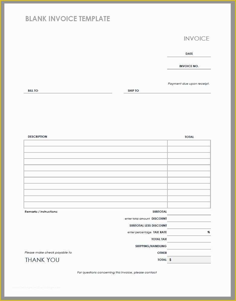 Fill In the Blank Invoice Template Free Of 55 Free Invoice Templates