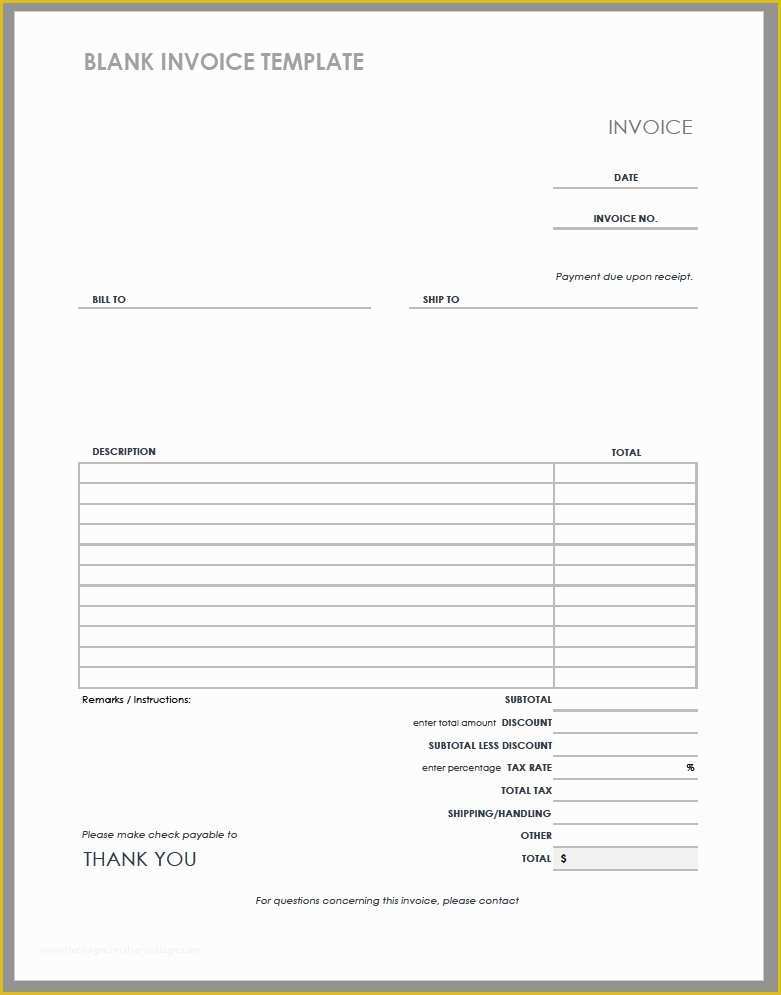 53 Fill In The Blank Invoice Template Free Heritagechristiancollege