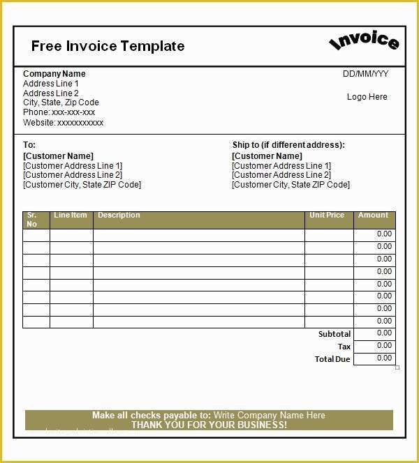 Fill In the Blank Invoice Template Free Of Best S Of Blank Invoice to Use Blank Invoice forms