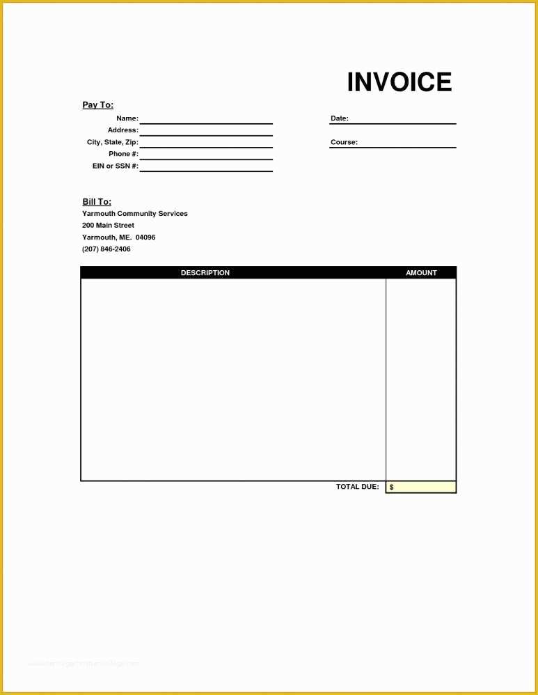 Fill In the Blank Invoice Template Free Of Editable Invoice Template Pdf