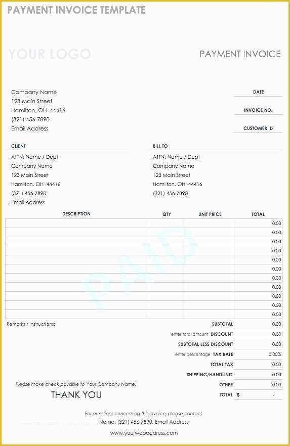 Fill In the Blank Invoice Template Free Of Fill In Invoice Template