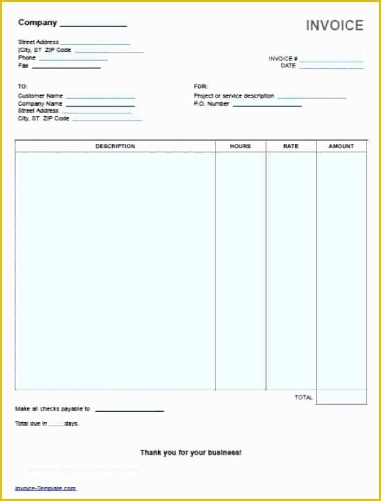 Fill In the Blank Invoice Template Free Of Fill In Invoice Template