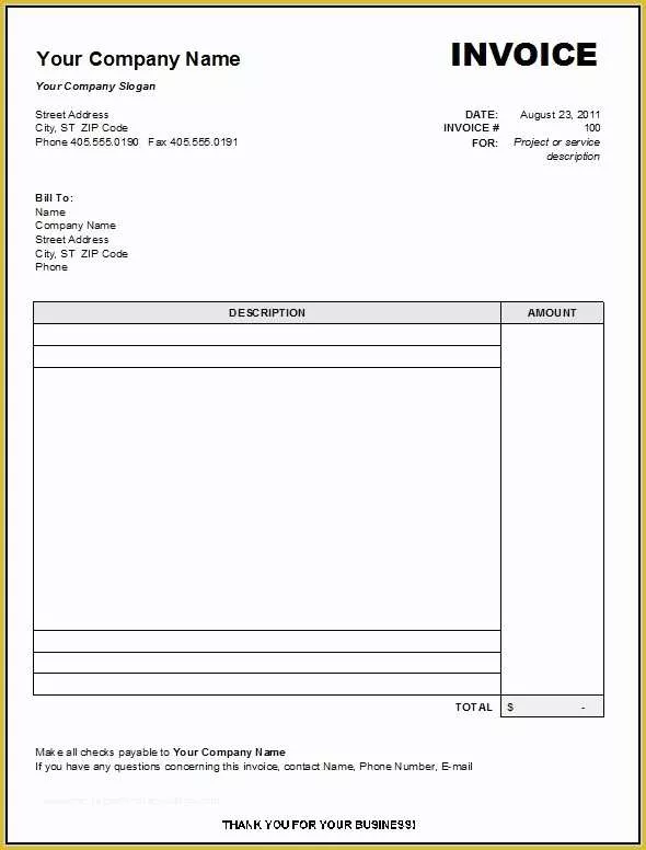 Fill In the Blank Invoice Template Free Of Fill In the Blank Invoice Template Template Resume