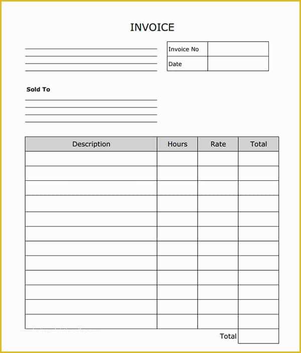 Fill In the Blank Invoice Template Free Of Free Invoice forms to Print Pulpedagogen Spreadsheet