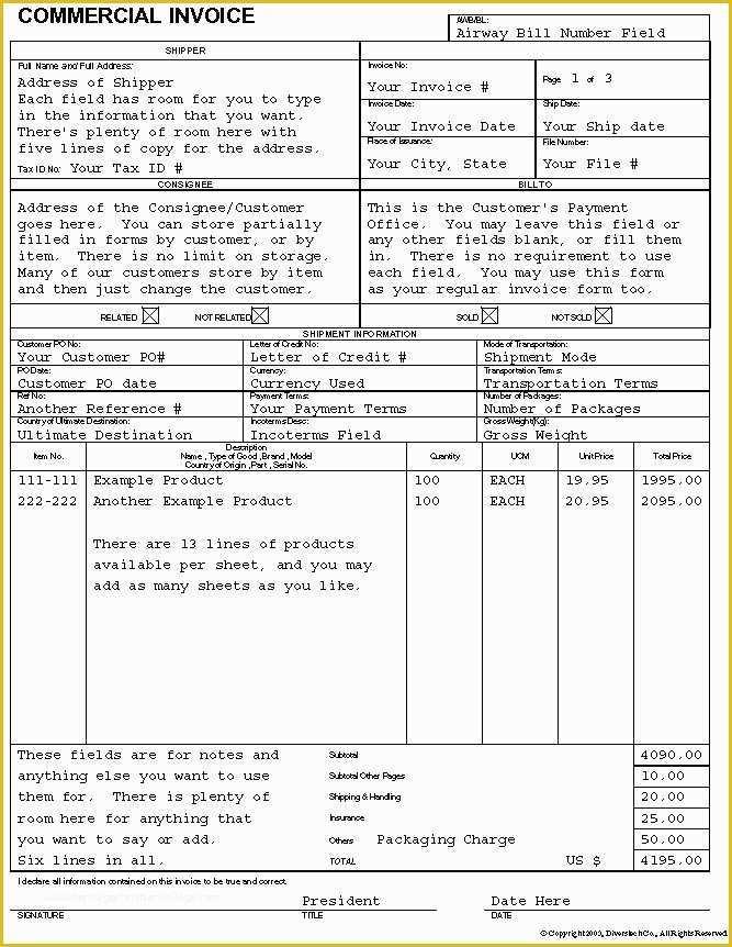 Fill In the Blank Invoice Template Free Of Free Mercial Invoice Template Excel Word Doc Fill In