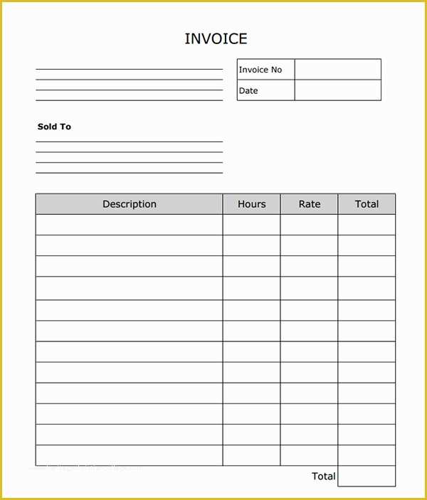 Fill In the Blank Invoice Template Free Of Free Printable Invoice Template Uk