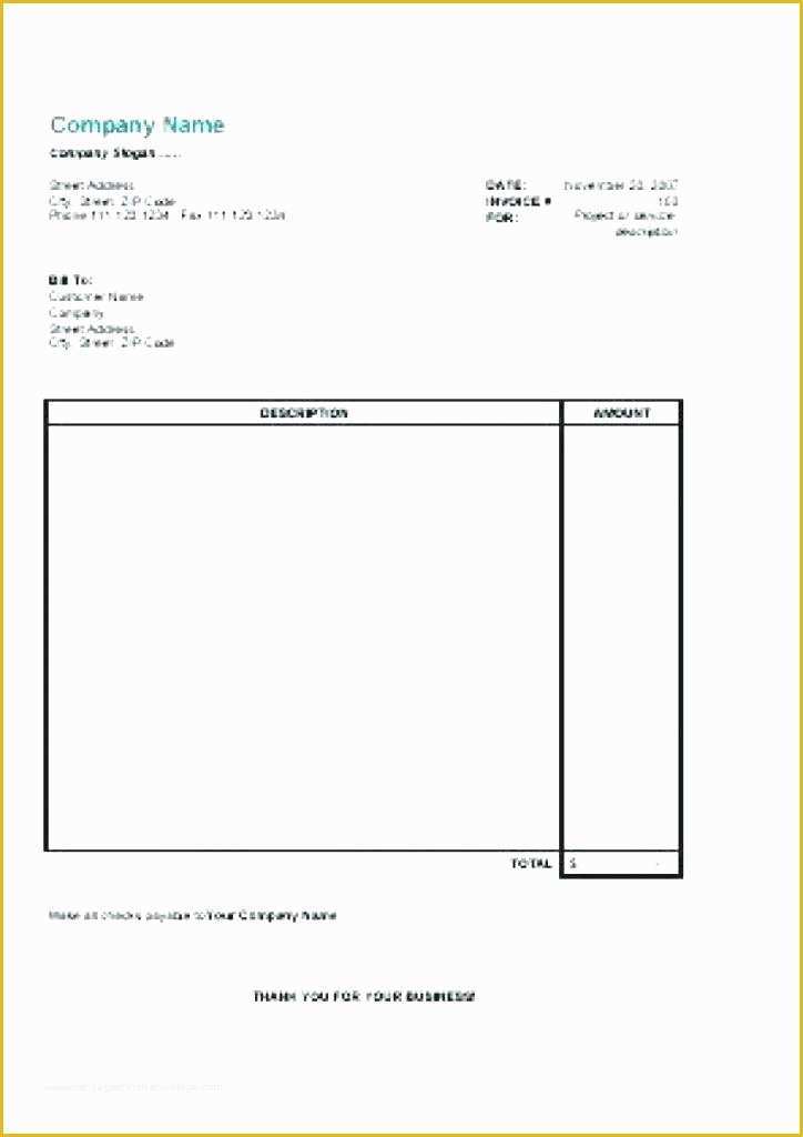 Fill In the Blank Invoice Template Free Of Free Printable Invoice Template Word Internet Hosting Free