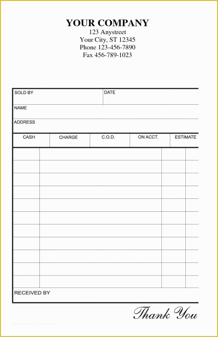 Fill In the Blank Invoice Template Free Of Free Receipt form Line