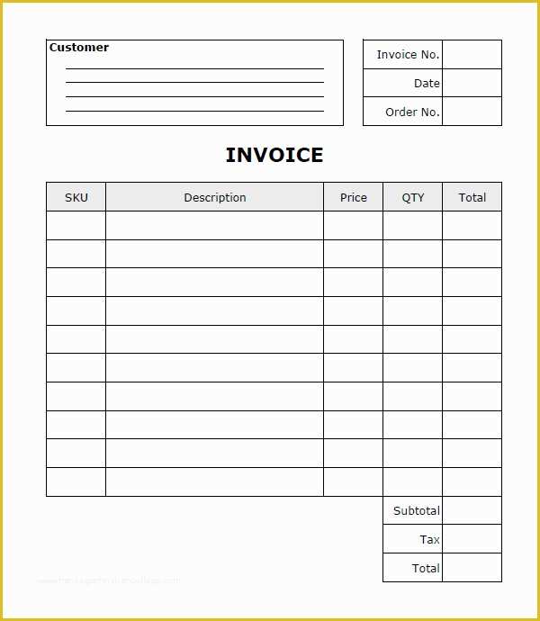 Fill In the Blank Invoice Template Free Of Generic Invoice Template Free
