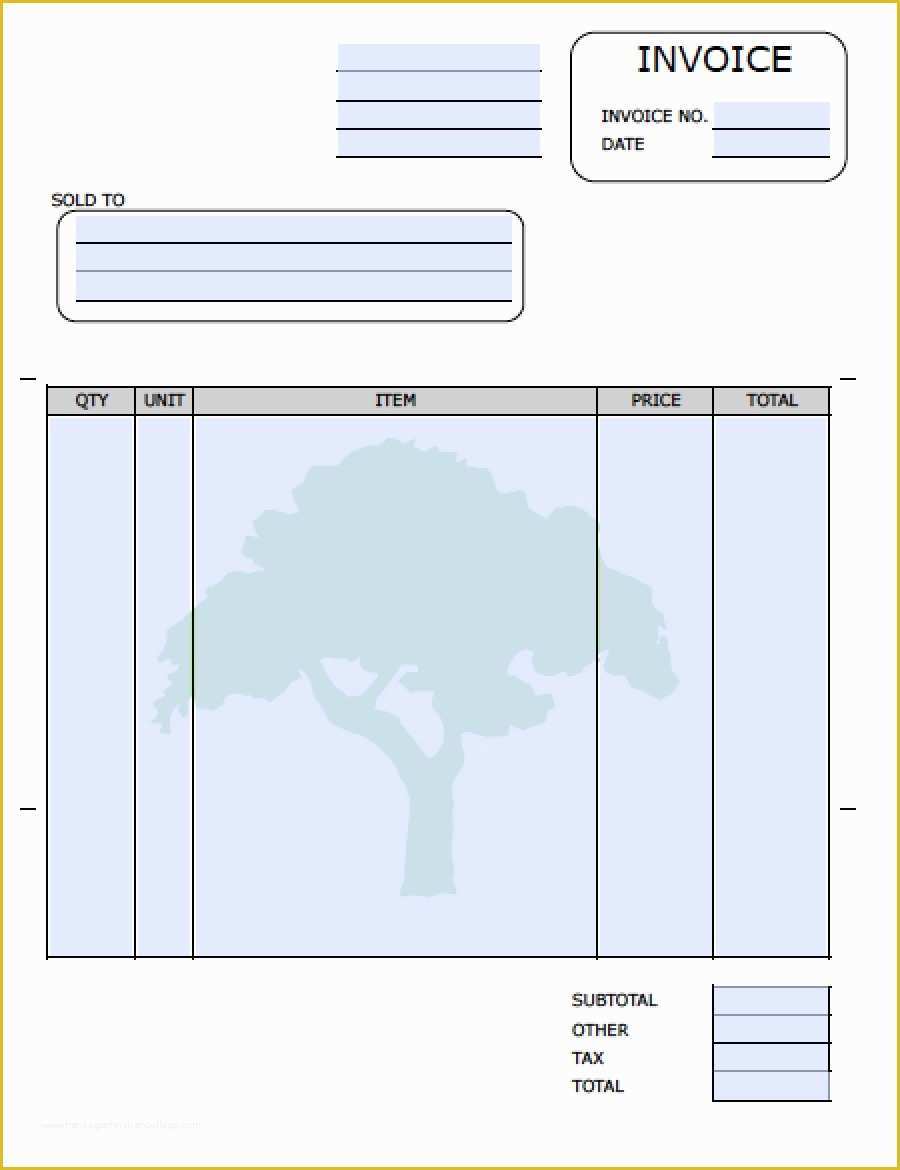 Fill In the Blank Invoice Template Free Of Lawn Care Invoice Template Word