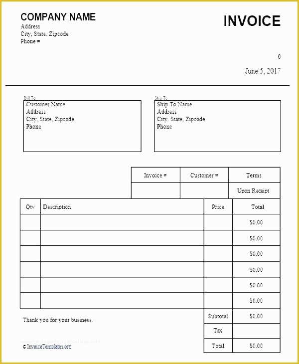 53 Fill In the Blank Invoice Template Free
