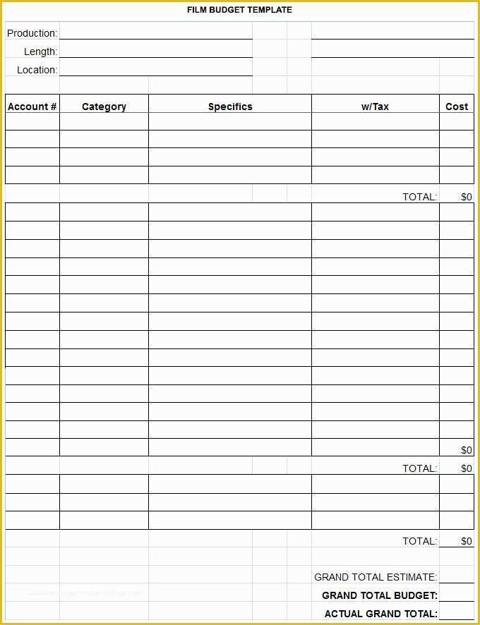 Film Business Plan Template Free Download Of 8 Bud Templates Word Excel Pdf