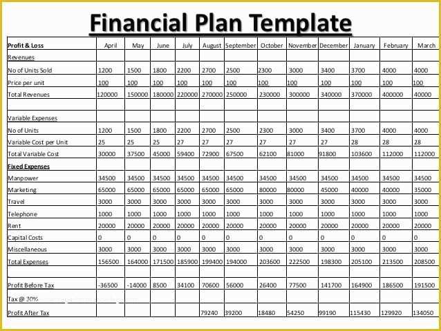 Film Business Plan Template Free Download Of 8 Financial Plan Templates Excel Excel Templates