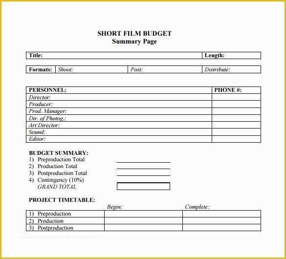 Film Business Plan Template Free Download Of 9 Bud Samples