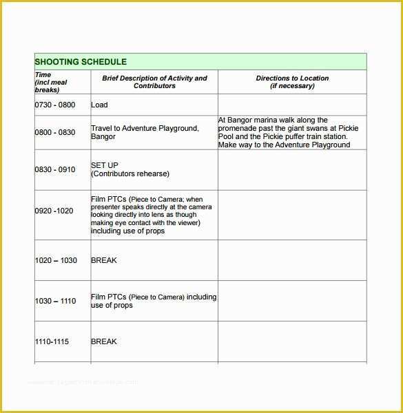 Film Schedule Template Free Of 11 Sample Production Schedule Templates 