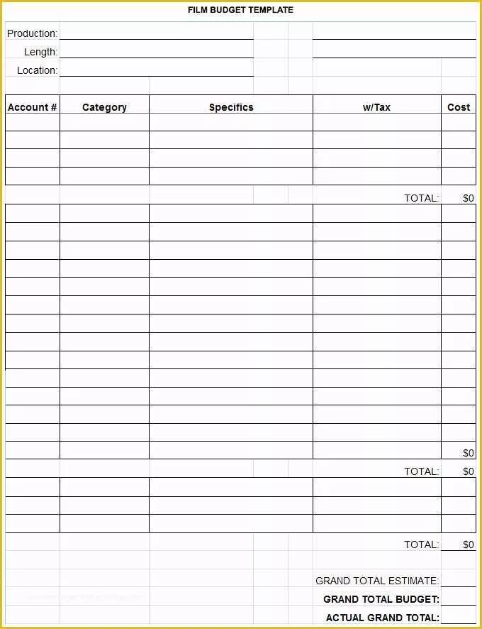 Film Schedule Template Free Of 8 Bud Templates Word Excel Pdf