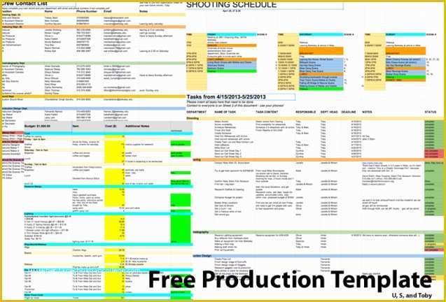 Film Schedule Template Free Of How to Make Your First Serious Short – at Uc Berkeley