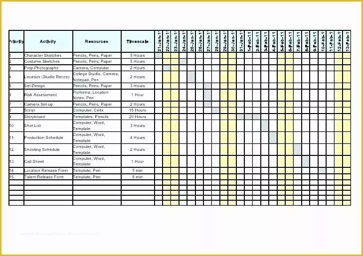 Film Schedule Template Free Of Production Schedule Template Excel Planning Presentation