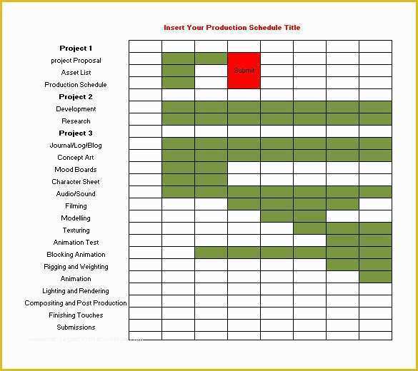 Film Schedule Template Free Of Production Schedule Templates 12 Free Sample Example