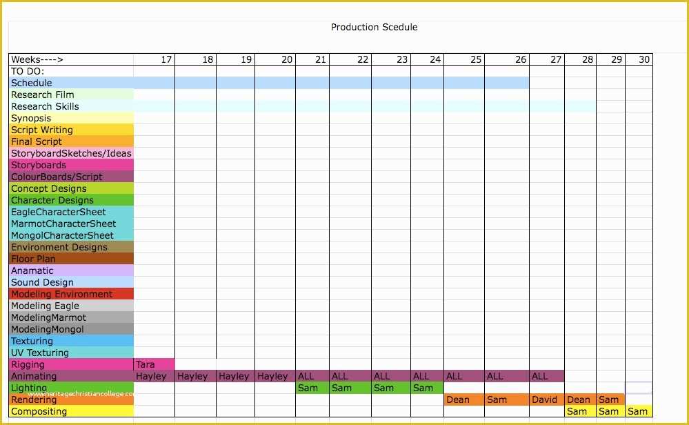 Film Schedule Template Free Of Tv Production Schedule Template