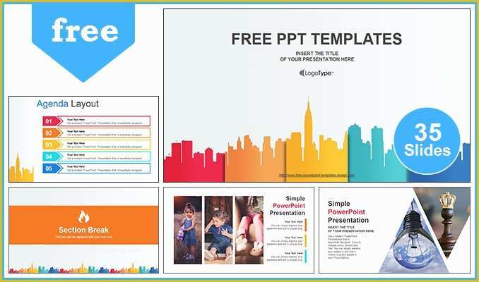 Finance Website Templates Free Download Of City Buildings Business Powerpoint Template