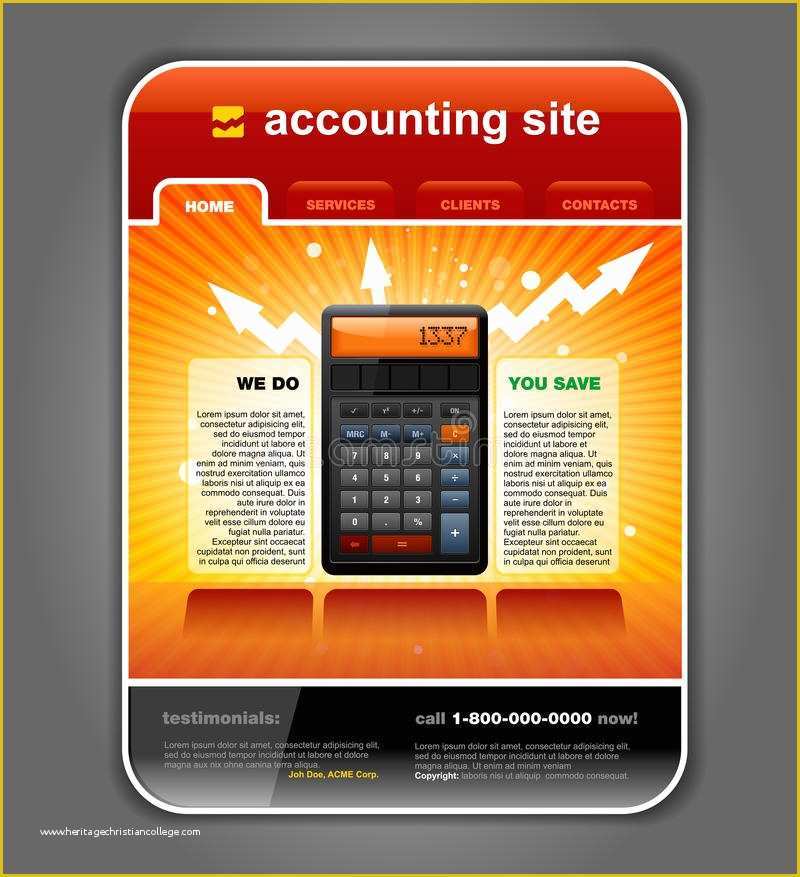 Finance Website Templates Free Download Of Finance Accounting Web Site Template Vector Stock Vector