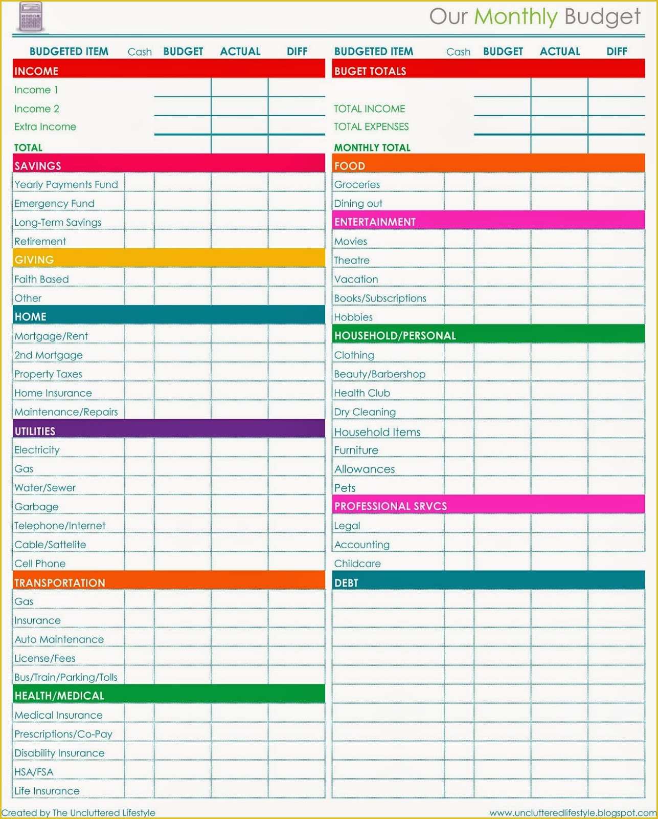Financial Budget Template Free Of 2015 Planner More Free Printables Find Lifestyle