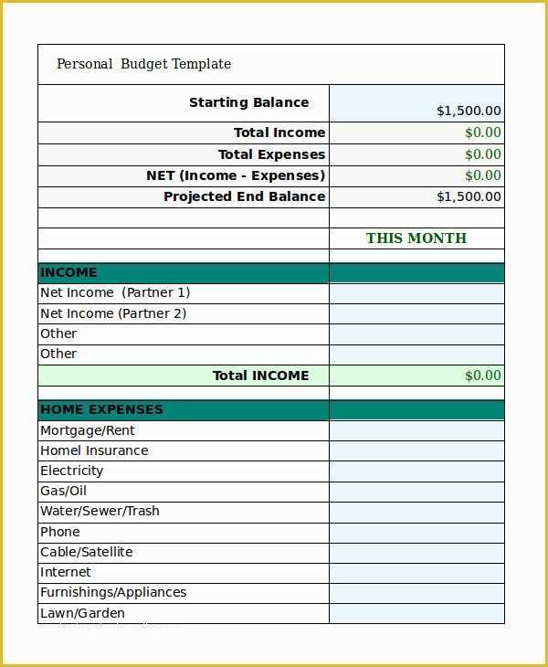 Financial Budget Template Free Of Free Personal Bud Template 9 Free Excel Pdf