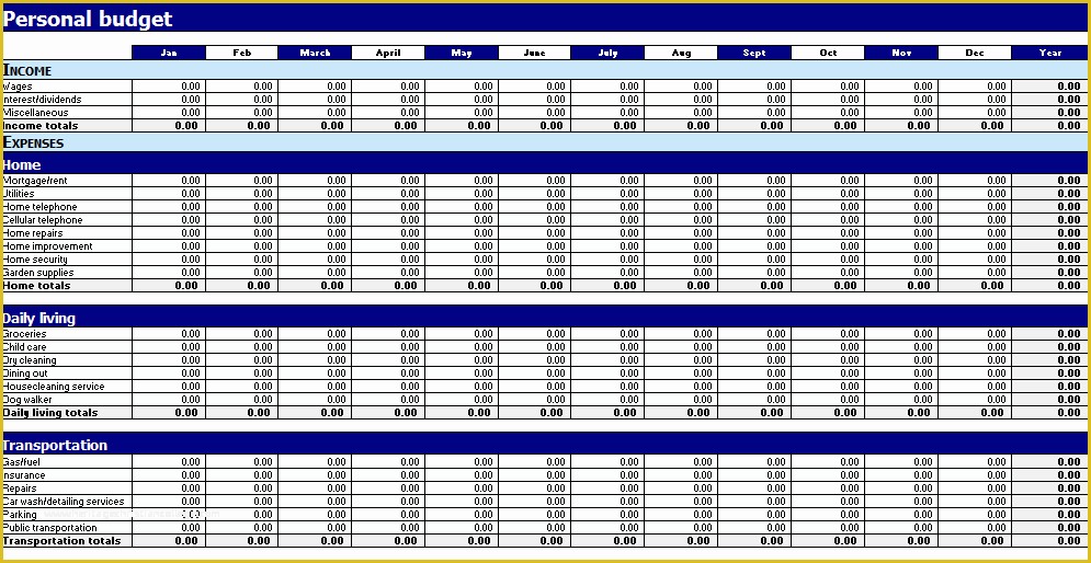 Financial Budget Template Free Of Free Printable Monthly Bud Worksheets