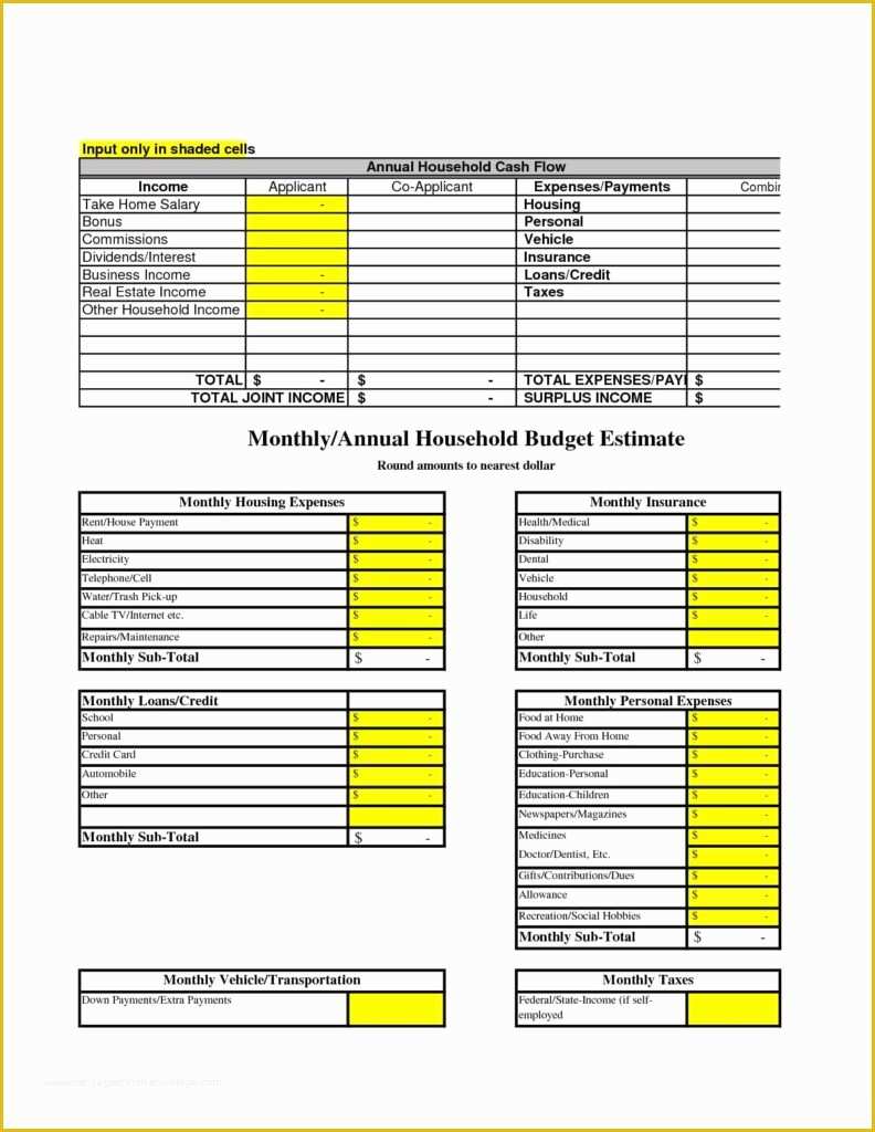 Financial Budget Template Free Of Household Spreadsheet Templates Spreadsheet Templates for