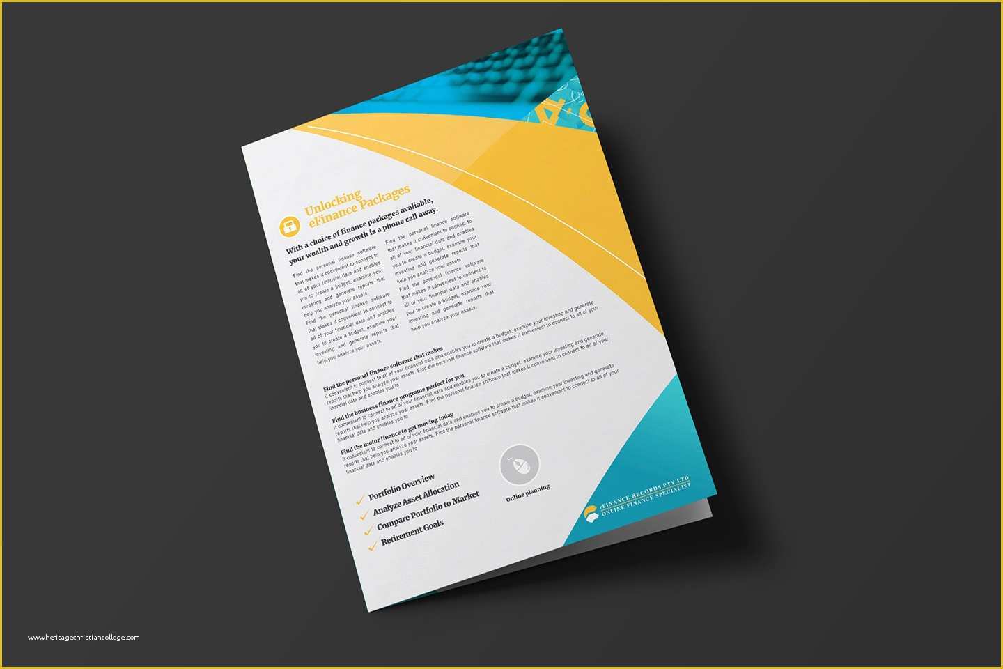 Financial Services Brochure Template Free Of Efinance Brochure Template Pack Brandpacks