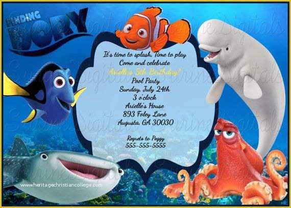 Finding Nemo Invitation Template Free Of 49 Best Images About Finding Dory 1st Birthday On