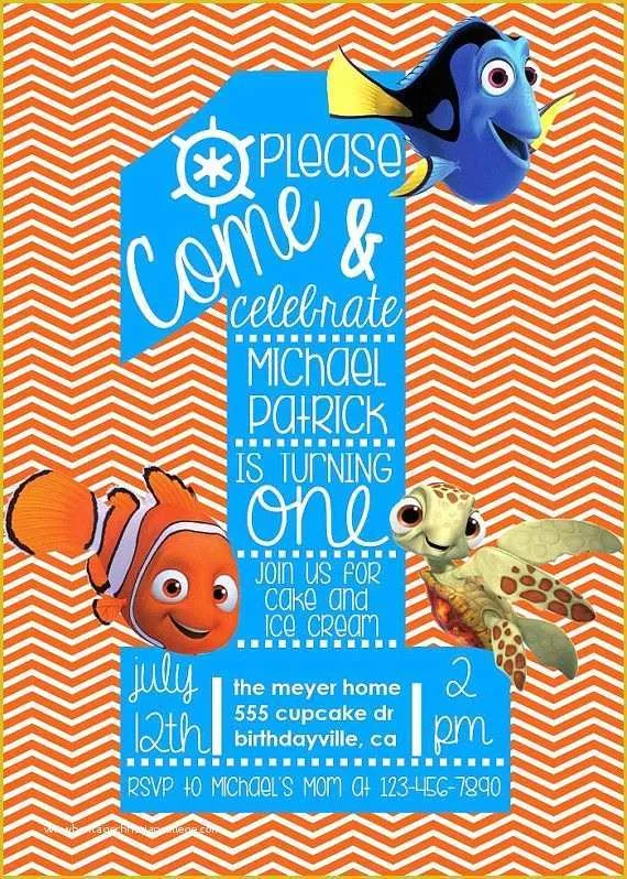 Finding Nemo Invitation Template Free Of Best 25 Finding Nemo Ideas On Pinterest