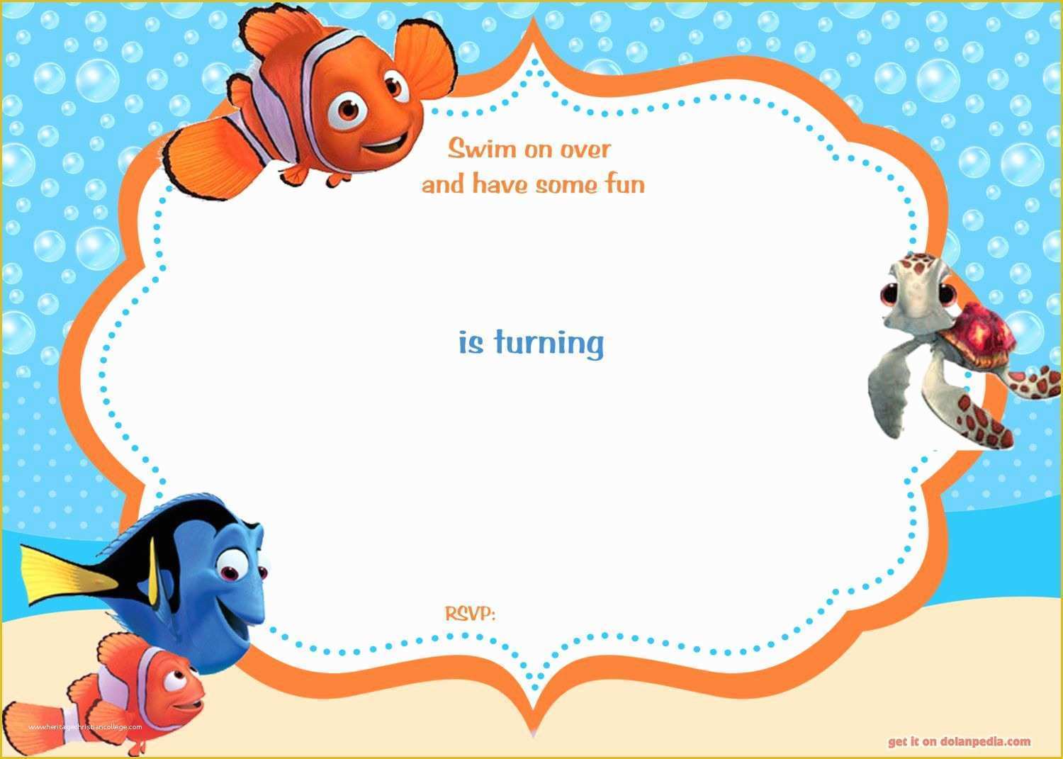 Finding Nemo Invitation Template Free Of Download now Free Template Free Printable Finding Nemo