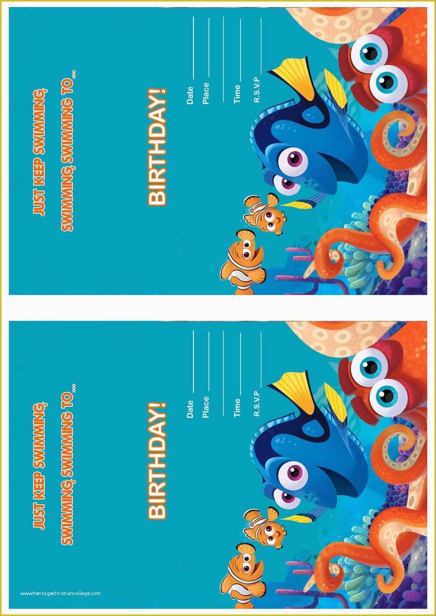 Finding Nemo Invitation Template Free Of Finding Dory Birthday Invitations – Birthday Printable