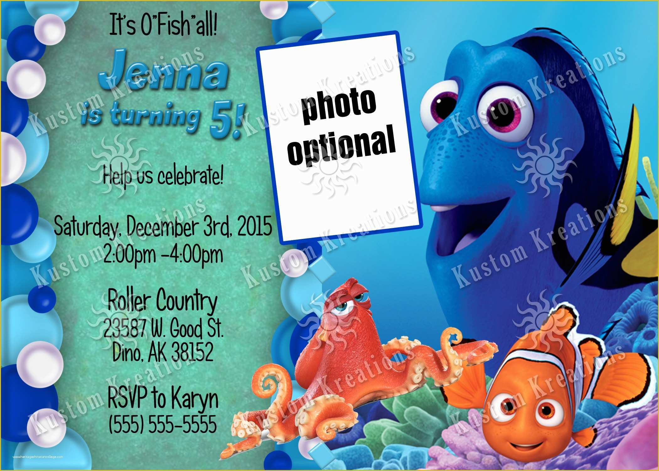 Finding Nemo Invitation Template Free Of Finding Dory Birthday Invitations