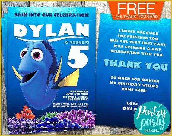 Finding Nemo Invitation Template Free Of Finding Dory Invitation Finding Dory Birthday Invitation