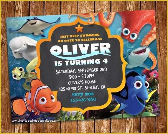 Finding Nemo Invitation Template Free Of Finding Dory Invitation Finding Dory Invite Finding Nemo