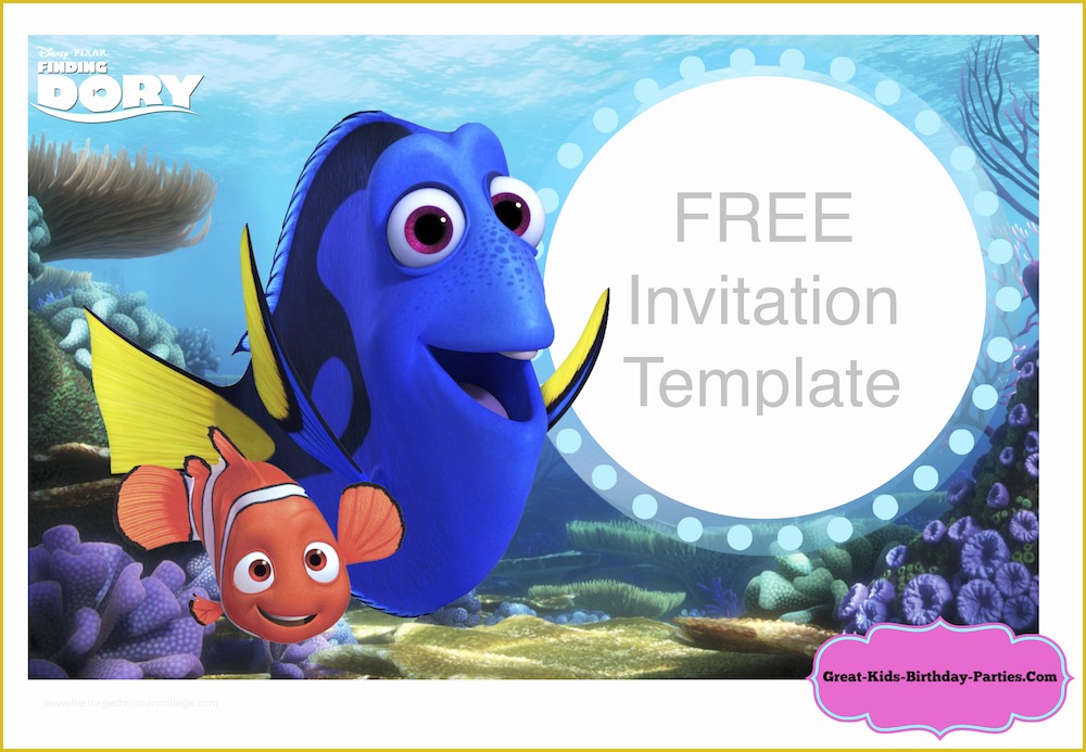 Finding Nemo Invitation Template Free Of Finding Dory Invitations Ideas