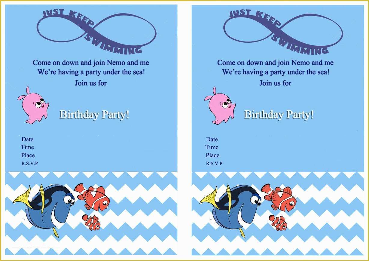 Finding Nemo Invitation Template Free Of Finding Nemo Birthday Invitations – Birthday Printable
