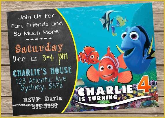 Finding Nemo Invitation Template Free Of Finding Nemo Invitation Finding Nemo Invite Finding Nemo