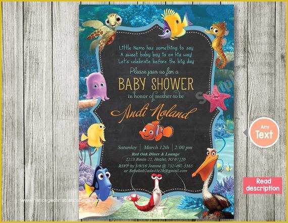 Finding Nemo Invitation Template Free Of Finding Nemo Nemo Invitation Baby Shower by Bluebabystar