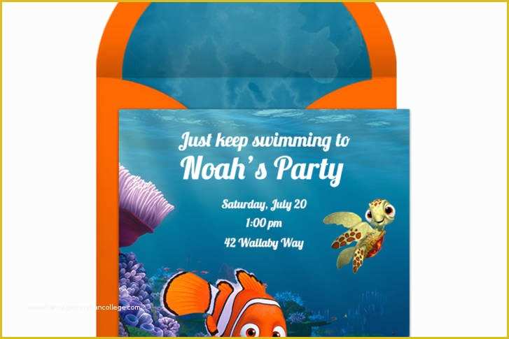 Finding Nemo Invitation Template Free Of Finding Nemo Party Line Invitation