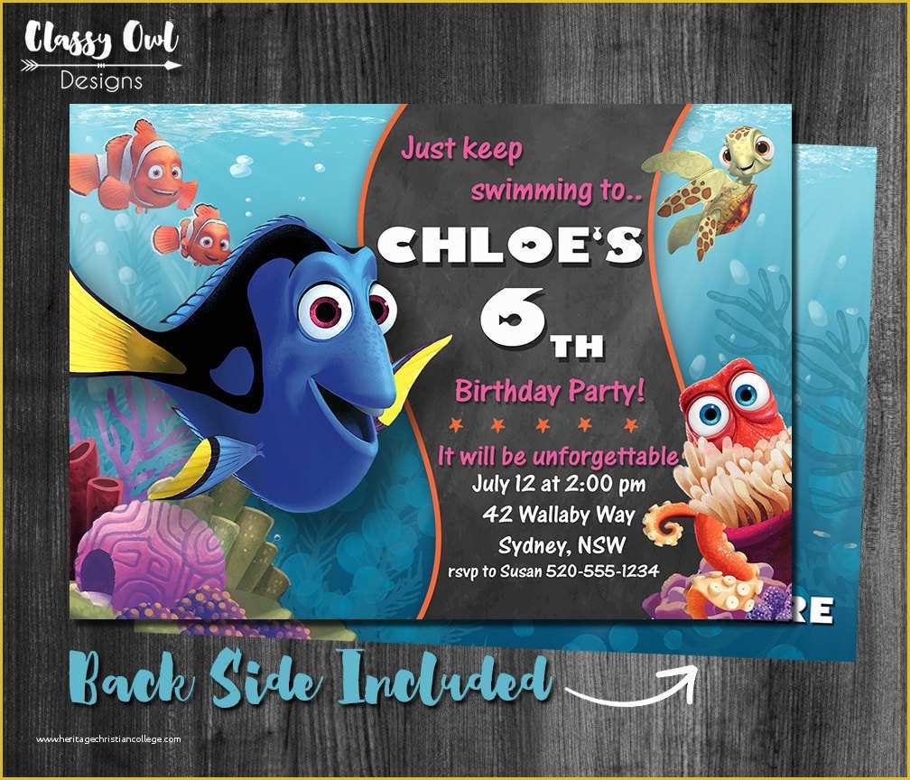 Finding Nemo Invitation Template Free Of Free Printable Finding Dory Invitations Ideas