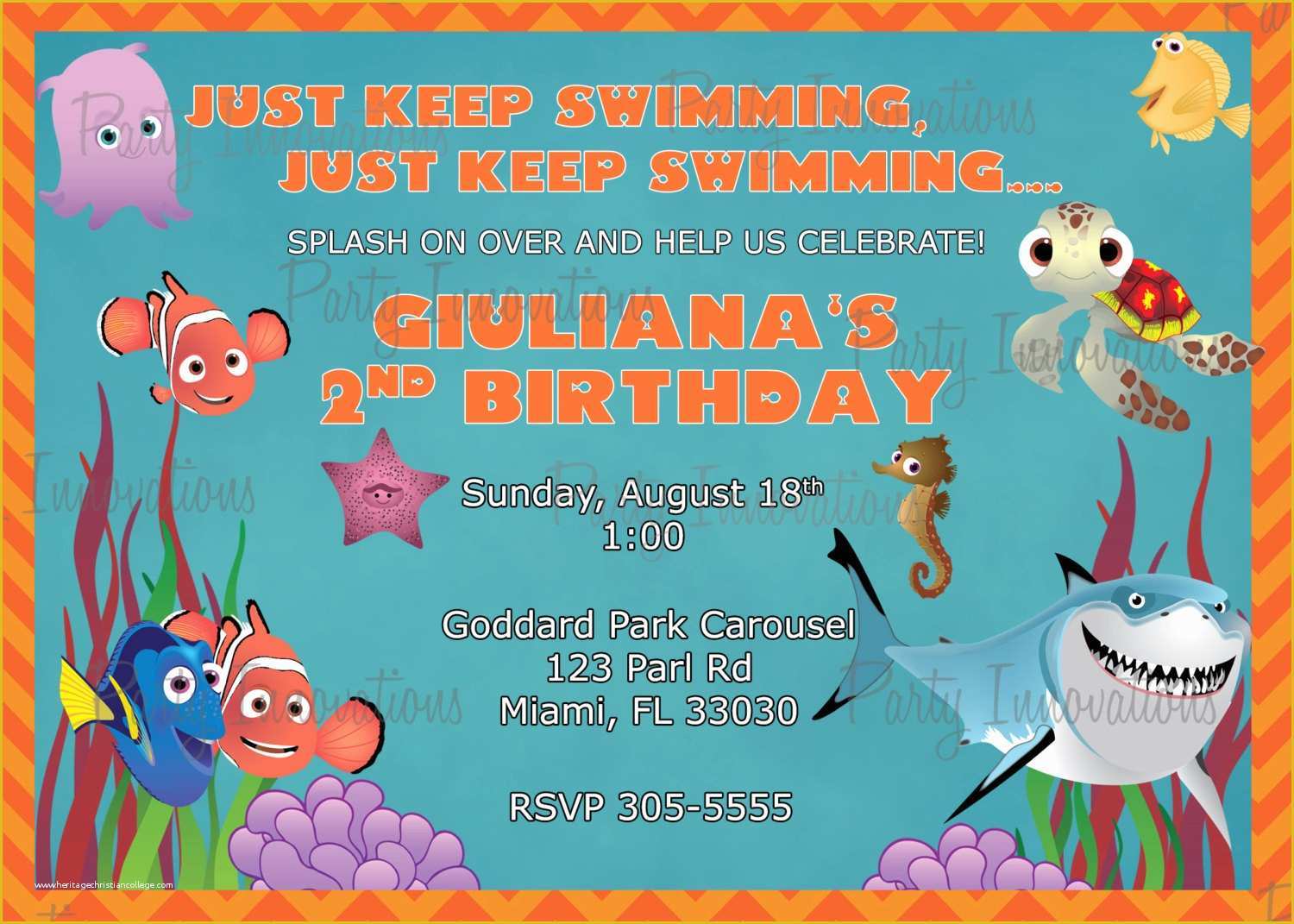 Finding Nemo Invitation Template Free Of Printable Finding Nemo Invitation Plus Free Blank Matching