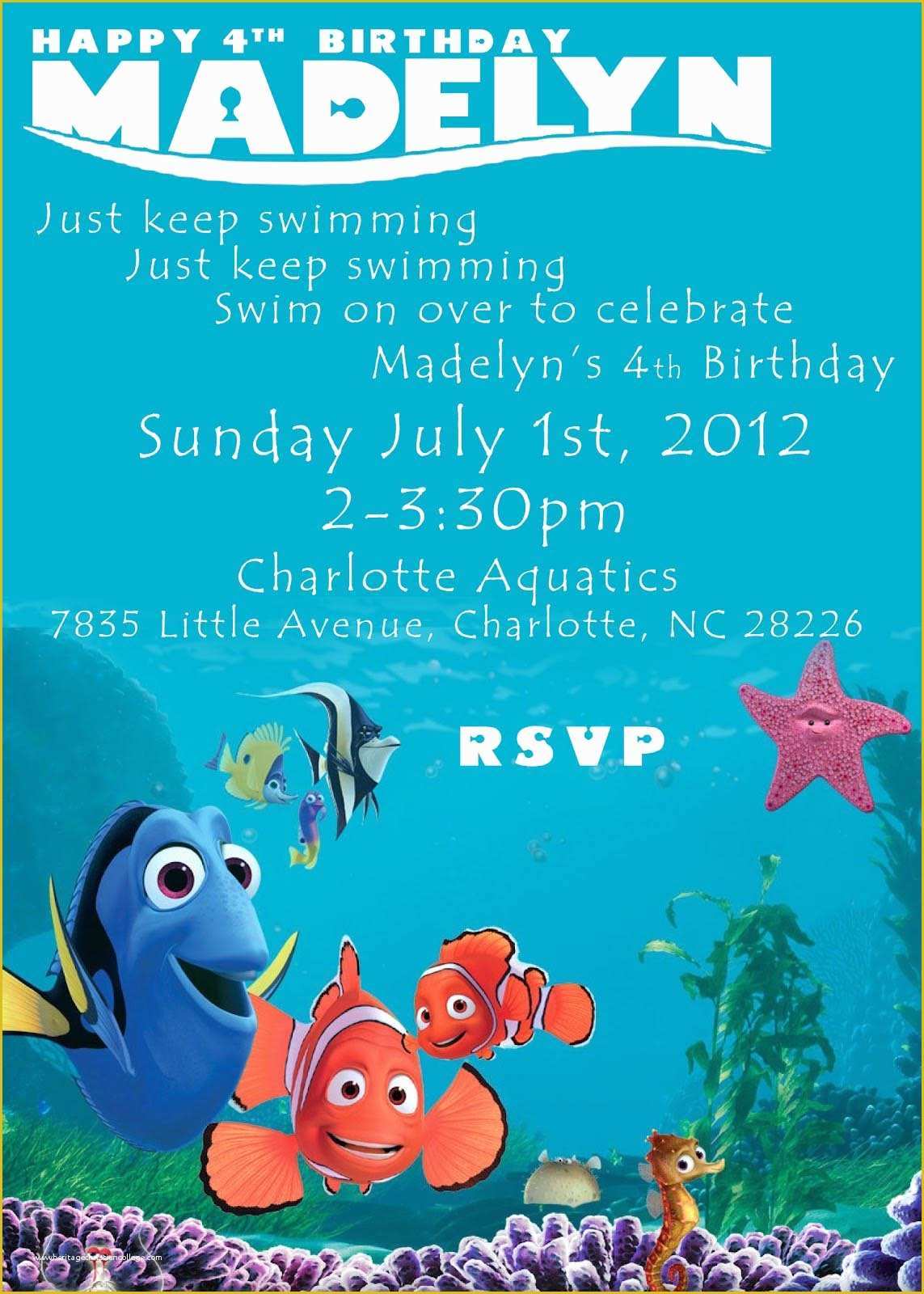 Finding Nemo Invitation Template Free Of Travel In the Ocean at A Nemo Birthday Party
