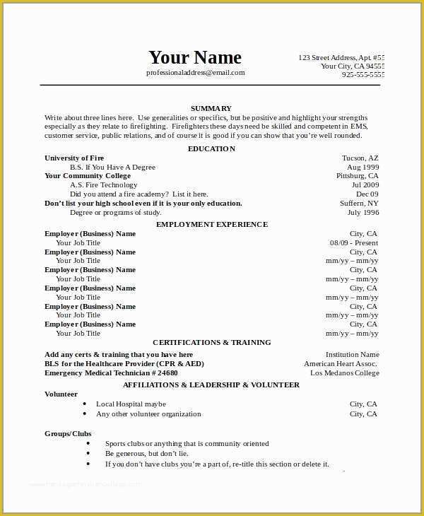 Firefighter Resume Templates Free Of 51 Inspirational Models Firefighter Resume Templates