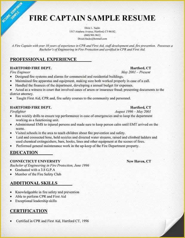 Firefighter Resume Templates Free Of Best 25 Firefighter Resume Ideas On Pinterest